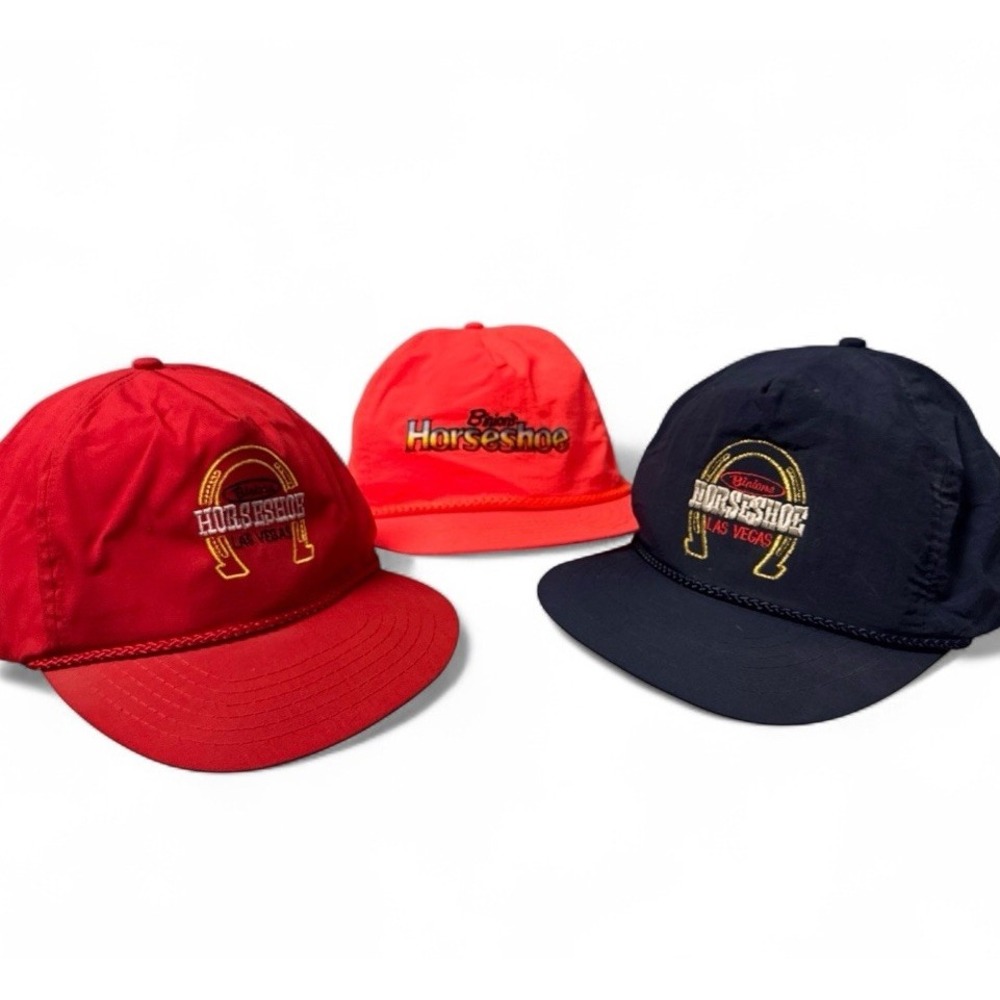 VTG Vintage‎ 70s-80s Binion's Horseshoe Las Vegas Hat HTF Embroidered Lot If 3
